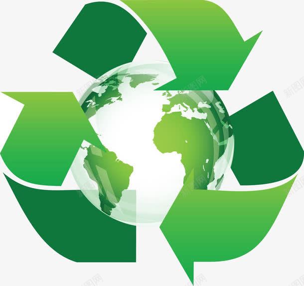 环境保护png免抠素材_新图网 https://ixintu.com 全球 再循环 地球 地球仪 环境 环境保护设计 绿色箭头 能量