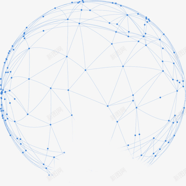 蓝色多点元素png免抠素材_新图网 https://ixintu.com 点状 蓝色 装饰 连接