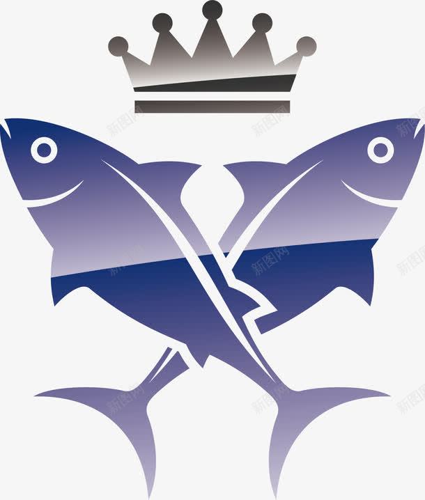 鱼店logo图标png_新图网 https://ixintu.com logo模板 logo设计 创意设计 标志图标 皇冠 鱼