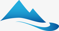 山峰logo蓝色创意山脉图标高清图片