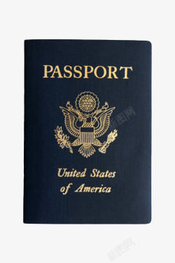 国境蓝色清晰的美国护照本实物图标高清图片