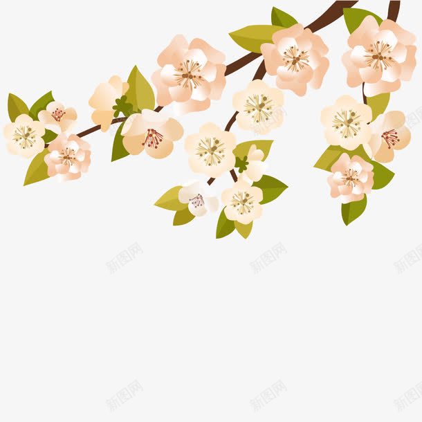 春花开了png免抠素材_新图网 https://ixintu.com 开花 春天 树枝 梨花