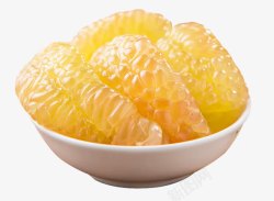 蜜柚实物黄色柚子肉柚子罐头高清图片