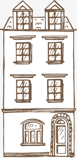 不规则建筑手绘手绘速写建筑房屋别墅房矢量图高清图片
