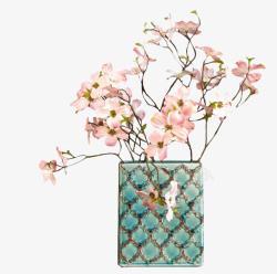 家具配饰粉色花朵创意花瓶高清图片