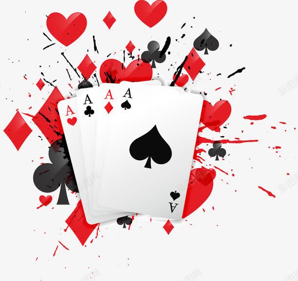 扑克牌矢量图ai免抠素材_新图网 https://ixintu.com 几何 四条ace 欧美扑克 爱心 矢量图 赌博 魔术