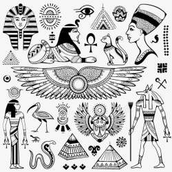 埃及符号古埃及动物人物图案高清图片