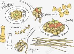 意大利美食手绘意大利美食高清图片