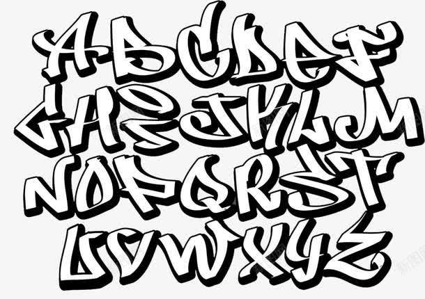 涂鸦墙字母png免抠素材_新图网 https://ixintu.com 下载 涂鸦主题 涂鸦墙 英文 英文字母 街头风格