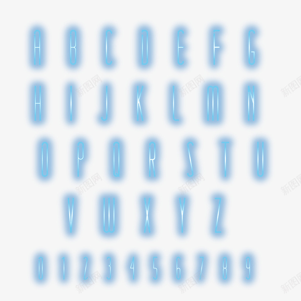 26个蓝色霓虹灯字母和10个数矢量图ai免抠素材_新图网 https://ixintu.com 26个蓝色霓虹灯字母和10个数字矢量图免费下载 二十六个字母 字体设计 字母AZ 字母设计 数字设计 矢量图 蓝色
