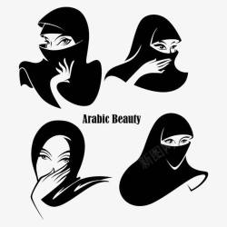 阿拉伯女人蒙面女人画像高清图片