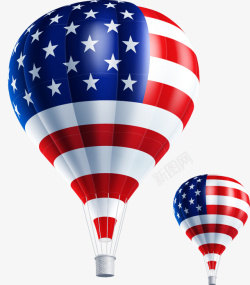 热气球升空两只美国国旗热气球高清图片