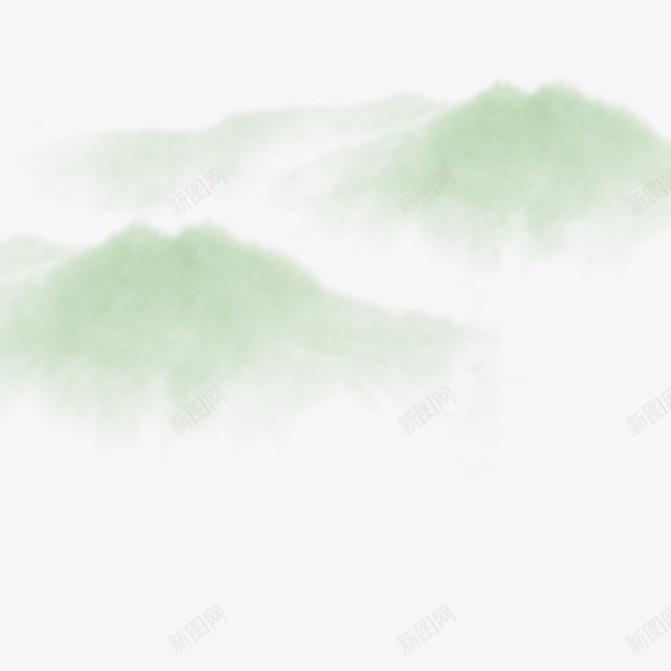 绿色山脉png免抠素材_新图网 https://ixintu.com 卡通 山脉 水墨 水彩 绿色