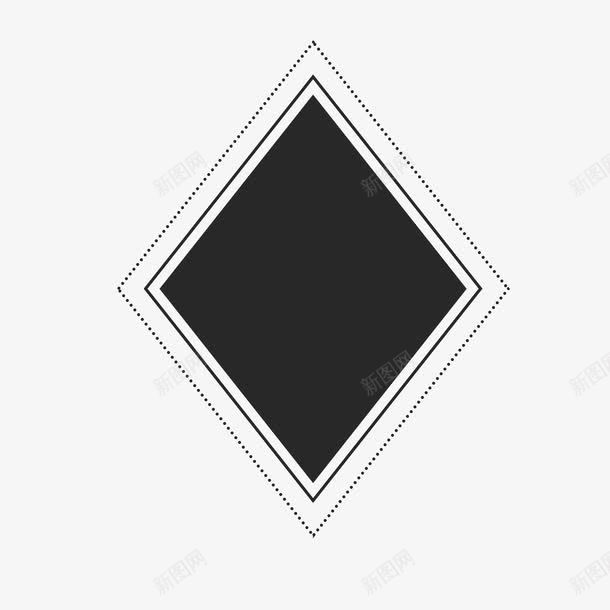 黑色菱形png免抠素材_新图网 https://ixintu.com 几何图形 棱角 菱形 黑色 黑色线条