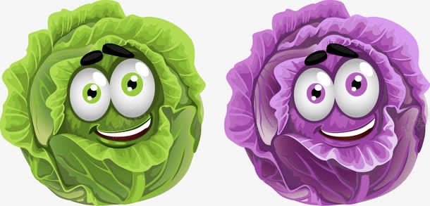 卡通可爱蔬菜白菜紫甘蓝png免抠素材_新图网 https://ixintu.com 卡通 可爱 白菜 紫甘蓝 菜类图片 蔬菜