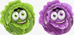 蔬菜紫甘蓝卡通可爱蔬菜白菜紫甘蓝高清图片