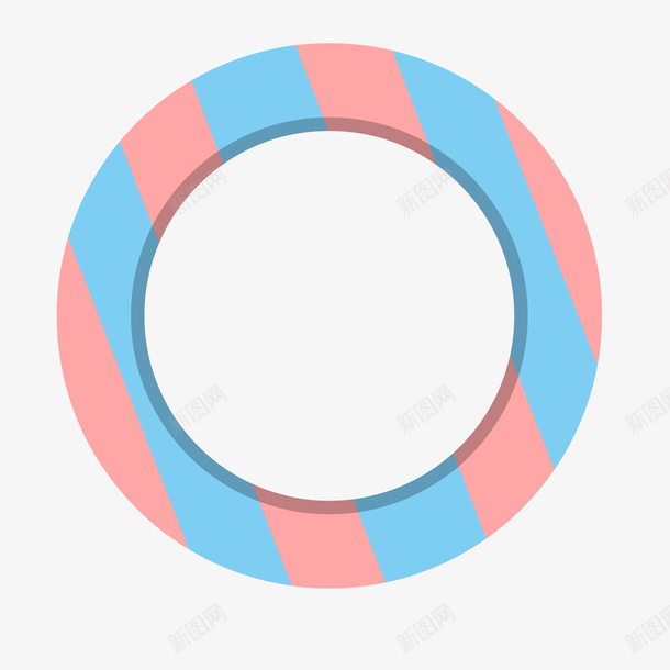 绚丽的双色圆环png免抠素材_新图网 https://ixintu.com 内圆 几何 图形 圆形 外圆 好看 空心 粉色 蓝色