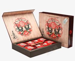中式包装木制月饼礼盒高清图片