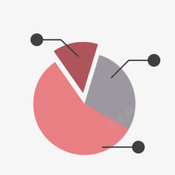 百分比园灰色红色圆形数据矢量图高清图片
