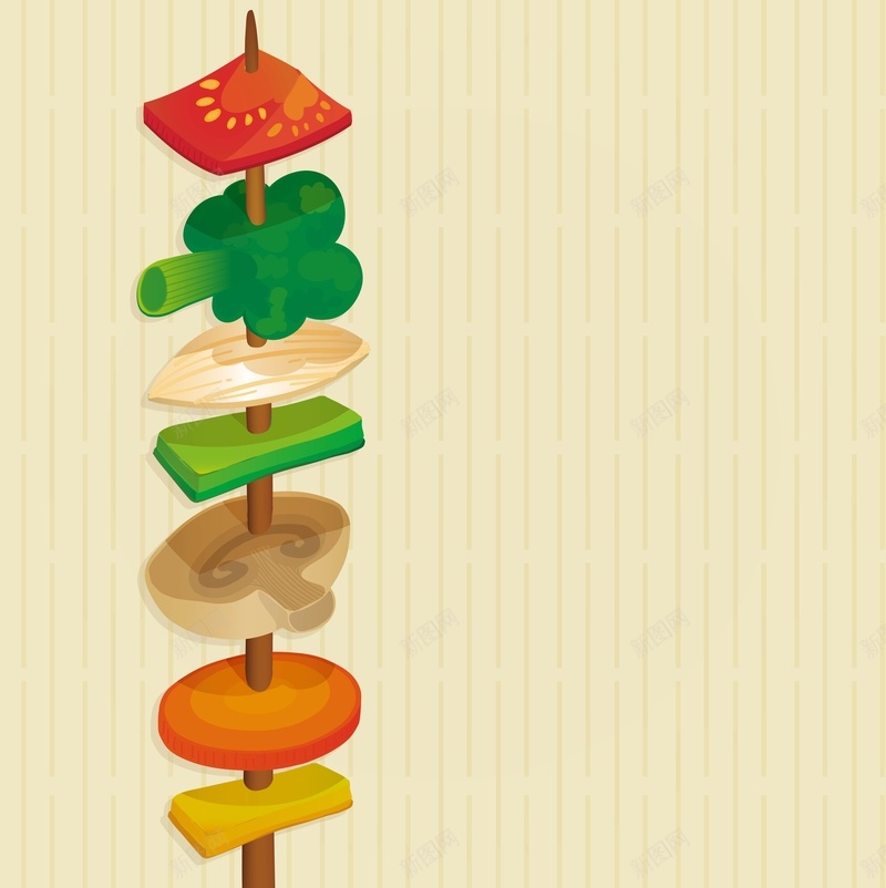 素食海报背景模板矢量图ai设计背景_新图网 https://ixintu.com AI 卡通 底纹 海报 矢量 竖纹 素食 美食 蔬菜串 西餐 餐饮 矢量图