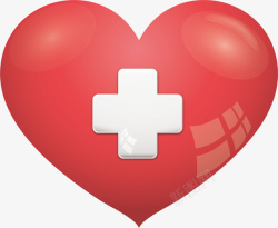 医院标志卡通红心矢量图素材