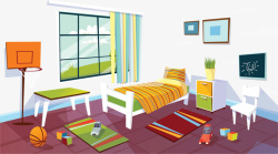 儿童玩具PNG图片可爱卡通儿童房间矢量图高清图片