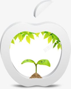 创意春天树叶苹果造型素材