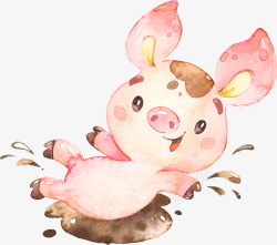 手绘猪猪卡通可爱小动物装饰动物头像高清图片