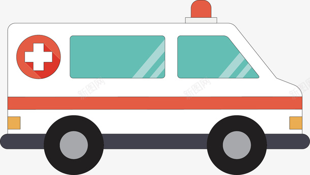 白色救护车矢量图ai免抠素材_新图网 https://ixintu.com 急救 救护 生物医药 生物医药产业 生物医药展板 生物医药广告 生物医药整容 矢量图
