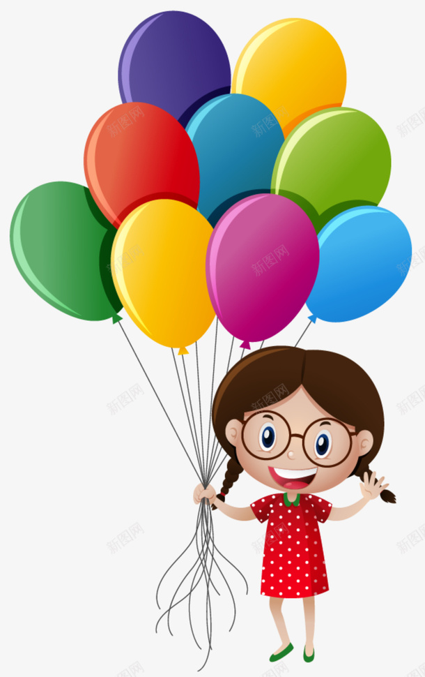 手绘卡通拿着气球的小女孩png免抠素材_新图网 https://ixintu.com PPT制作 PPT制作设计 人物 动漫人物 卡通人物 拿着气球的小女孩 海报设计 装饰设计