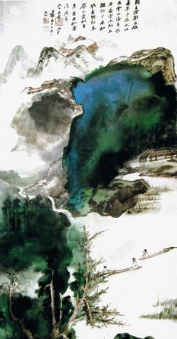 中国古代画作诗意山水高清图片