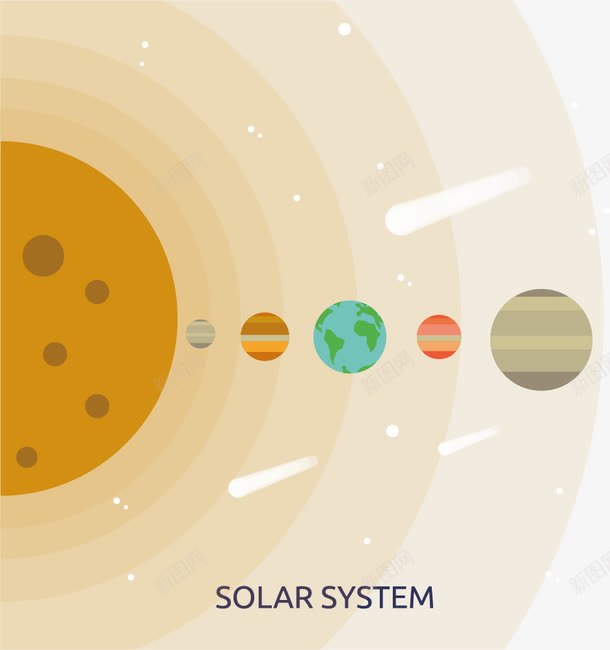 创意航空航天扁平化矢量图ai免抠素材_新图网 https://ixintu.com 九大行星 卡通元素 商务 太阳系 宇宙 广告设计 扁平化 星球 矢量图 航空航天