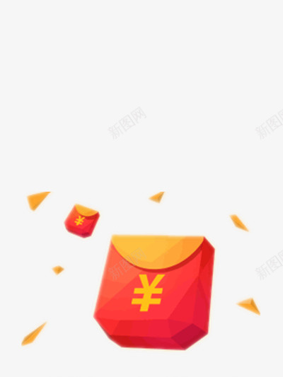 飞扬的红包图标png_新图网 https://ixintu.com 促销 图标 红包 背景