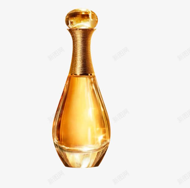 名牌香水瓶png免抠素材_新图网 https://ixintu.com 化妆品 透明 金色 香水