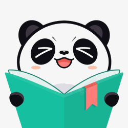 矢量熊猫logo熊猫看书应用图标logo高清图片