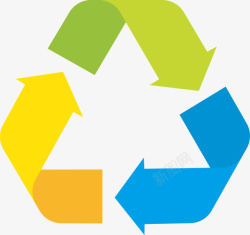 绿色环保素材彩色循环箭头图标高清图片