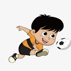 小清新足球可爱孩子创意踢足球矢量图高清图片