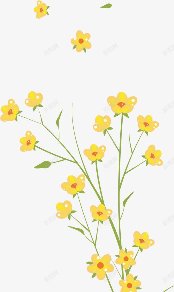 手绘花朵png免抠素材_新图网 https://ixintu.com AI 卡通 手绘 绿色 花卉 花朵 野花 鲜花 黄色