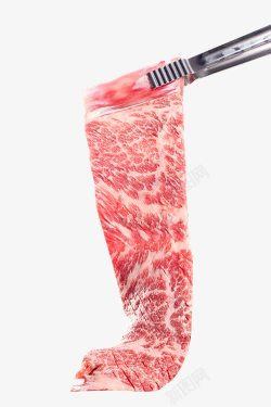 冷藏鲜肉海报夹子夹起的肉片高清图片