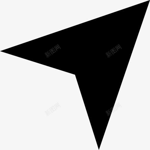 箭头指向右上方三角形的黑色形状象征图标png_新图网 https://ixintu.com 指向右上方 点 符号 箭头 缪图标 黑色