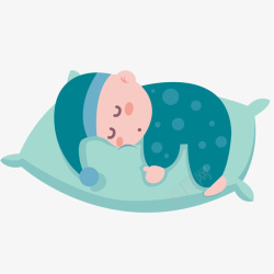 婴儿趴着睡觉卡通可爱睡觉的小孩子高清图片