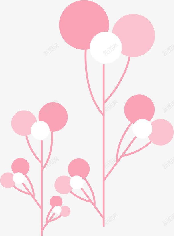 粉色抽象花纹png免抠素材_新图网 https://ixintu.com AI 卡通 可爱 底纹 手绘 抽象 粉红 粉色 线条 花树 花纹