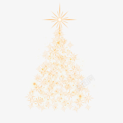 手绘闪闪发光的圣诞树素材