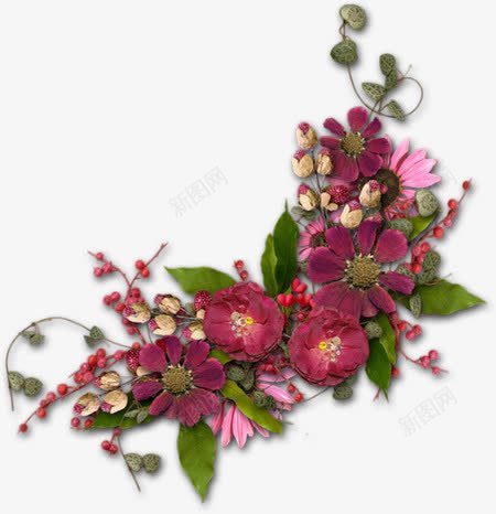 暗红鲜花花边边框png免抠素材_新图网 https://ixintu.com 暗红 花边 边框 鲜花