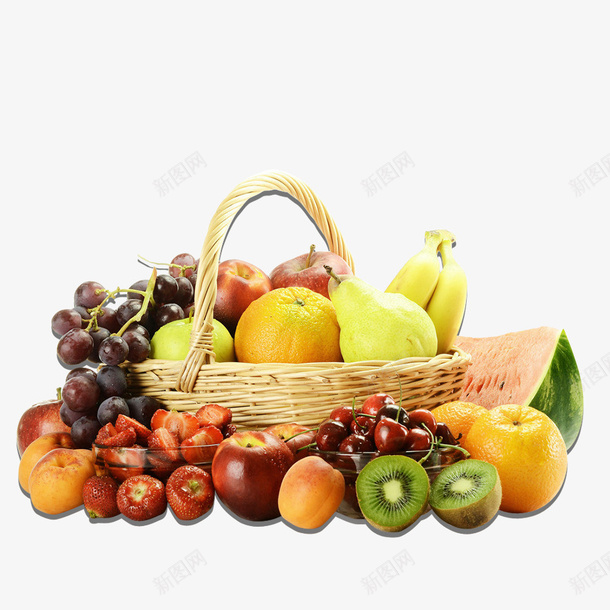 新鲜水果篮png免抠素材_新图网 https://ixintu.com 句子 各种水果 唯美 新鲜 果实 水果 芒果 苹果 葡萄