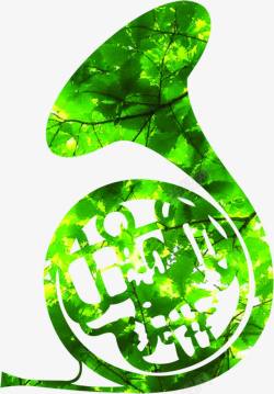 绿色创意树叶喇叭招聘个性素材