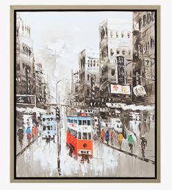 欧洲风格画框纯手绘油画印象香港高清图片