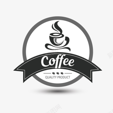 精美纹理圆形创意咖啡logo矢量图图标图标