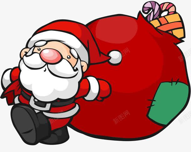 扛着袋子的圣诞老人png免抠素材_新图网 https://ixintu.com 卡通 商务 圣诞快乐 圣诞老人 壁纸 封面 彩色手绘 插图 礼物袋