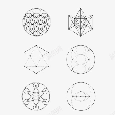 几何图形数学结构图矢量图图标图标